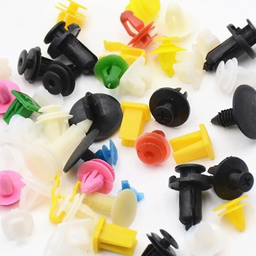 100/50 Pcs Car Clips Fastener Screws Bumper Interior Decoration Auto Plastic Random Mixing Universal Plastic - AUTO FLOW ZONE 