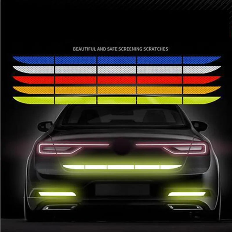 Car Wheel Hub Reflective Stripes Door Safety Opening Warning Sticker Tape Auto Rear Warning Reflective Tape Car Accessories