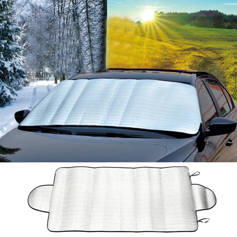 150cm x 70cm Universal Car Front Windshield Cover Auto Sunshade Snow Ice Protection Cover Winter Summer Windshield Shield - AUTO FLOW ZONE 