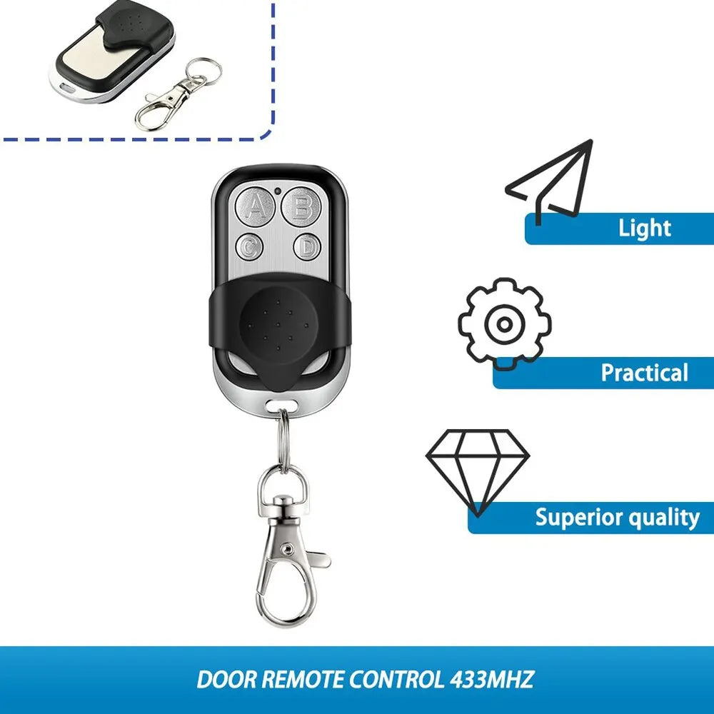 Metal Push Button Remote Control Transmitter ABCD / Lock Unlock 4Button 433MHz Universal 4 Buttons Garage Door Opener Remote - AUTO FLOW ZONE 