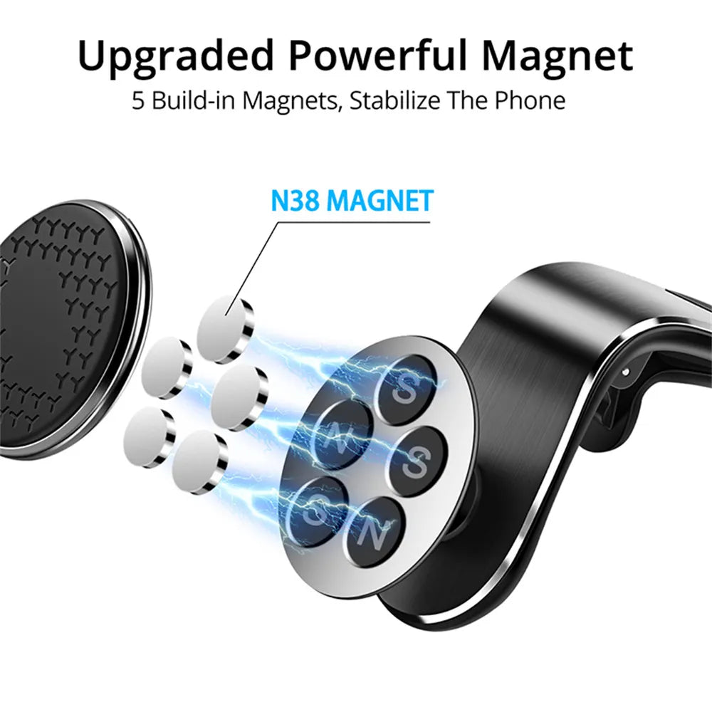 Magnetic Car Phone Holder Air Vent Clip Mount Rotation Cellphone GPS