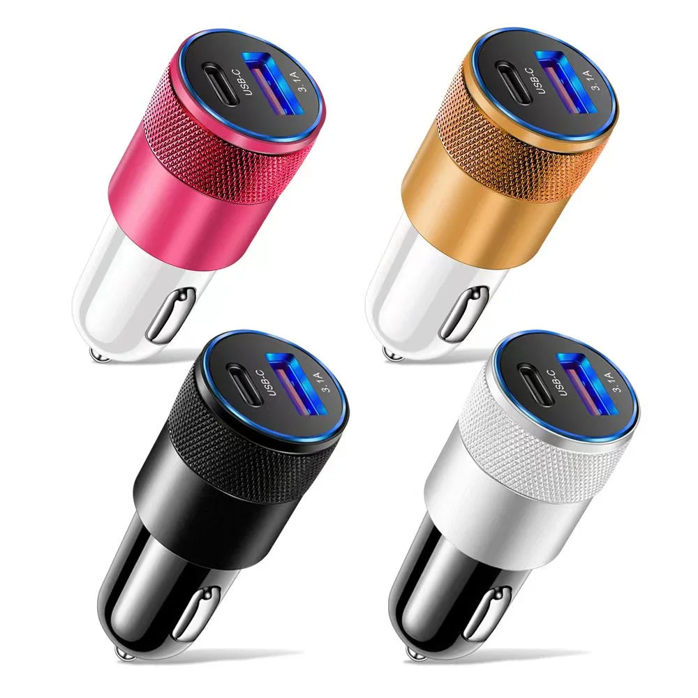 66W USB Car Charger Type C Fast Charging Phone Adapter , Phone Charger, Car Adapter Socket Cigarette Lighter - AUTO FLOW ZONE 