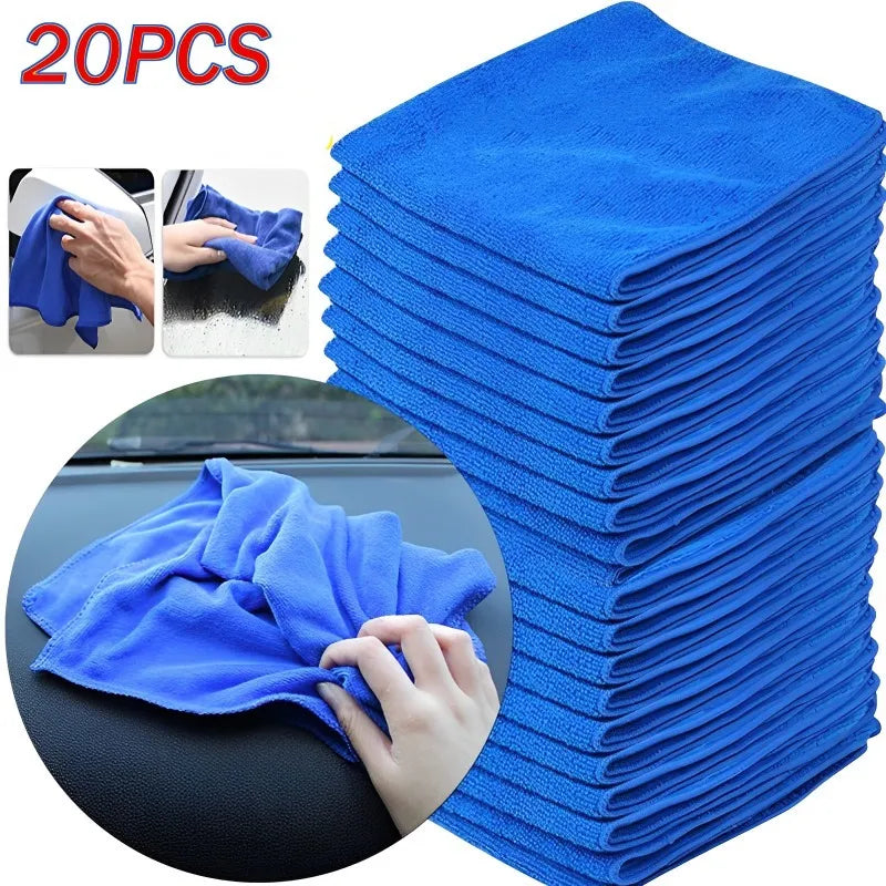 1-20Pcs Microfiber Towels Car Wash Drying Cloth Towel Household Cleaning Cloths Auto Detailing Polishing Cloth Home Clean Tools - AUTO FLOW ZONE 