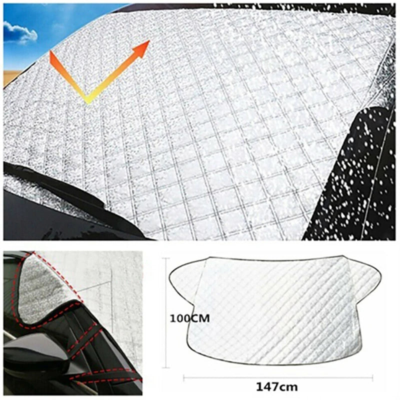 150cm x 70cm Universal Car Front Windshield Cover Auto Sunshade Snow Ice Protection Cover Winter Summer Windshield Shield - AUTO FLOW ZONE 