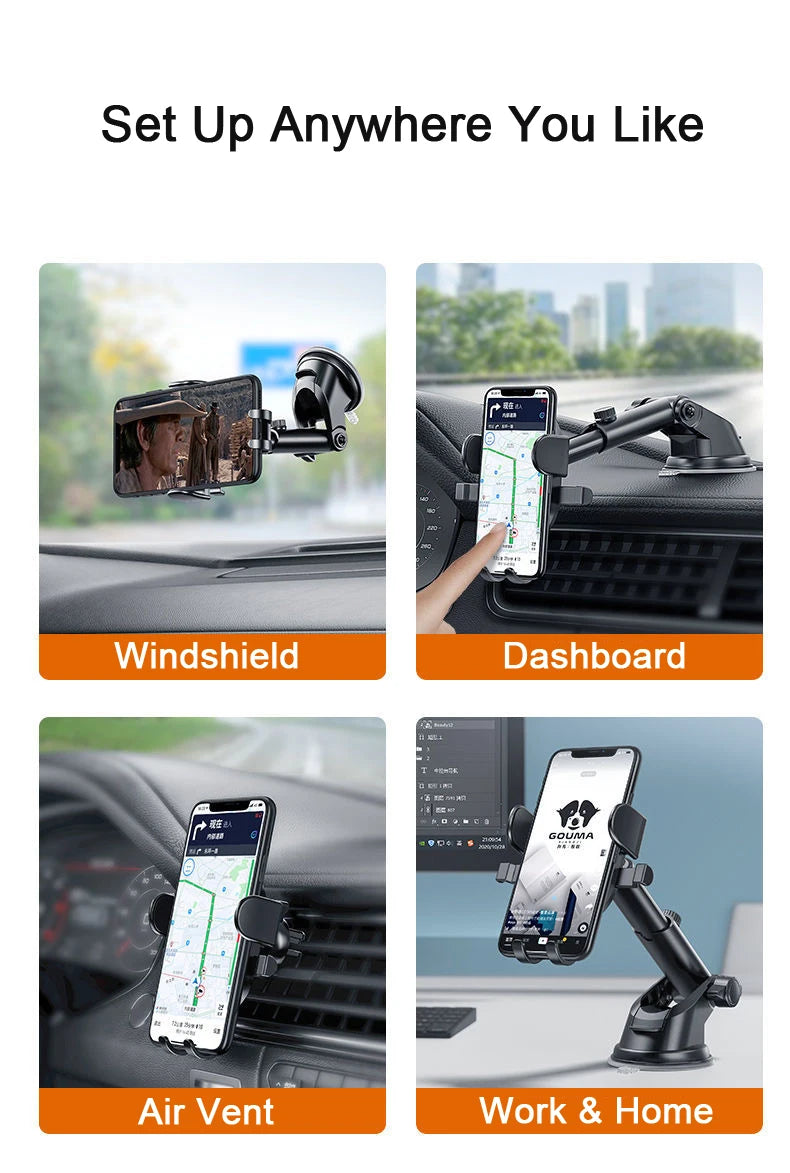 2023 NEW Universal Sucker Car Phone Holder 360° Windshield Car Dashboard Mobile Cell Support Bracket for 4.0-7 Inch Smartphones - AUTO FLOW ZONE 